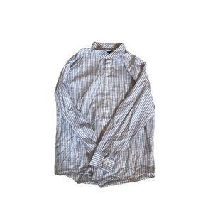 Cole Haan Button Down Blue and White Checked Dress Shirt Men's Size XL